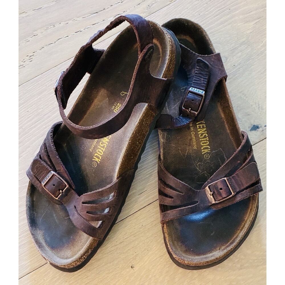 Birkenstock Bali Soft Footbed Brown Oiled Leather Size R 39 Sandals US 8.5